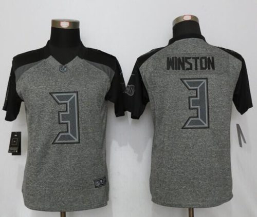 Nike Buccaneers #3 Jameis Winston Gray Women's Stitched NFL Limited Gridiron Gray Jersey